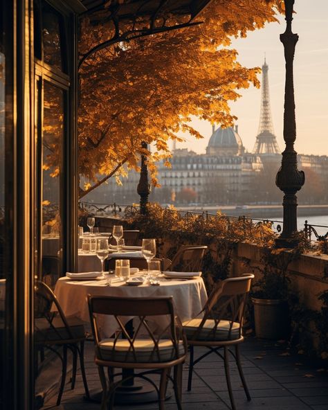 What if... on autumn Sundays, golden hour brought a special calm to Parisian cafés? ☕️ 🍂 by @whatifparis.ai | Instagram Paris Autumn, Paris In The Fall, Paris In Autumn, Instagram Locations, Ny City, Living In Paris, Fall Pictures, Autumn Cozy, Photo Essay