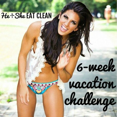 Need a little challenge to get your rear in gear? Try this simple and easy-to-follow 6-Week Vacation Challenge! #fitness #workout #challenge #heandsheeatclean Holiday Fitness Challenge, Vacation Challenge, 6 Week Body Transformation, Clean Challenge, 6 Week Workout Plan, Easy Diets To Follow, 6 Week Workout, He And She, 6 Week Challenge