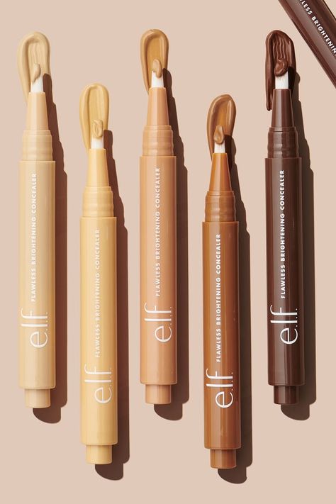 Elf Make Up, Elf Flawless Brightening Concealer, Elf Cosmetics Aesthetic, Makeup Branding, Elf Stuff, Boho Makeup, Brightening Concealer, Makeup List, Makeup Accesories