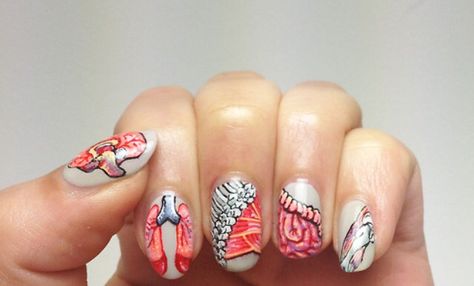 Organs Anatomy Nails, Nurse Nails, Homemade Facial Mask, Great Nails, Unique Nails, Sally Hansen, Base Coat, Nail Art Diy, Toe Designs