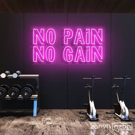 Neon Gym, Dream Home Gym, Gym Design Interior, Fitness Studios, Cool Neon Signs, Gym Wall Decor, Gym Wall Decal, Kids Picnic, Neon Artwork