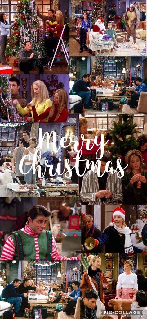 Friends Christmas Tv Show, F R I E N D S Christmas, Christmas Friends Episode, Christmas Tv Show Episodes, Friends Christmas Aesthetic Tv Show, Christmas Friends Wallpaper, Friends Aesthetic Tv Show Vintage, Friends Tv Christmas, Friends Thanksgiving Wallpaper