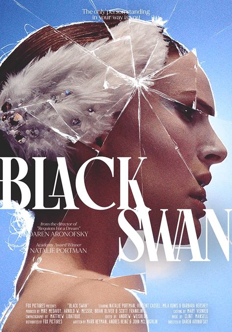 Minimalist Movie Poster Design, Black Swan Movie Poster, Blue Baddie Aesthetic, Black Swan Poster, Swan Poster, Black Swan Movie, Y2k Music, Nyc Outfits, Fox Pictures