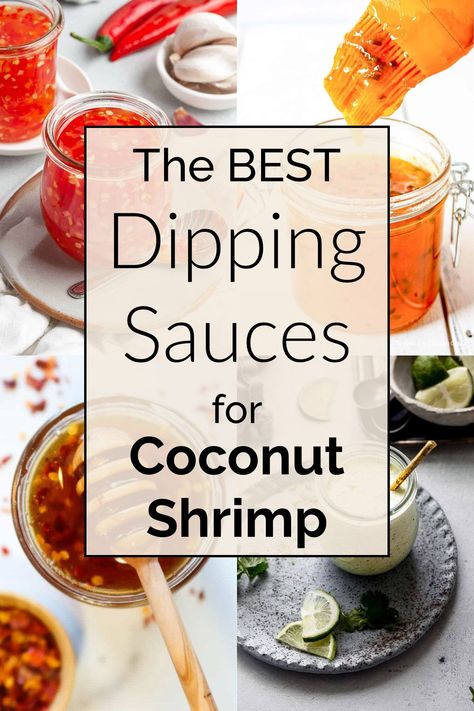 This collection of dipping sauces for coconut shrimp offers the perfect variety of flavors to serve with a platter of coconut shrimp. Choose a couple or make all 10 for an array of options. Dipping Sauce For Coconut Chicken, Dip For Coconut Shrimp Recipe, Asian Dipping Sauce For Shrimp, Coconut Chicken Dipping Sauce, What Goes With Coconut Shrimp, Pineapple Sauce For Coconut Shrimp, Sauce For Coconut Shrimp Dipping, Coconut Shrimp Dip, Coconut Cream Dipping Sauce