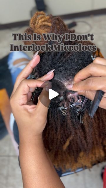 Jasmine Zink | Master Loctician Instructor on Instagram: "There is a HUGE UNFULFILLED market for clients who want microlocs but don’t like the look of interlocks or want the commitment level required for interlocks.   ✨Because the demand is so high in this untapped market, I have to turn clients away because I simply can’t take everyone.  This is exactly why I created Loc Mastery Academy. This hands-on training and mentorship will teach you more than just techniques. You will learn the science behind maintaining healthy locs, attracting premium clients and strategies to achieve your income goals.  Here’s Why I Don’t Interlock Microlocs👇🏽  📌Make more per client- The add on services are unlimited-from color to loc styling to loc repair a regular maintenance goes from $200 into $400-$600 Loc Extensions Permanent, Loc Repair, Sisterlocks Updo, Interlocking Locs, Sisterlocks Styles Updo, Healthy Locs, High For This, Under Braids, Micro Braids Hairstyles