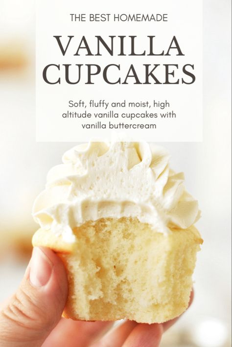 Soft Moist Vanilla Cupcake Recipe, Preppy Kitchen Vanilla Cupcakes, Vanilla Cupcakes With Vanilla Buttercream Frosting, Vanilla Cupcakes Buttercream Frosting, Soft Fluffy Cupcake Recipe, Best Vanilla Cupcakes Moist, Light Fluffy Vanilla Cupcakes, Vanilla Cake Recipe Cupcakes, Fluffy White Cupcake Recipe