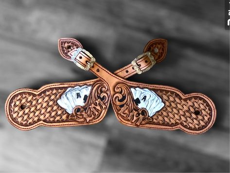 Custom-Made to Order·Spur Straps by BrandedLeatherDesign on Etsy Tiny Flower Tattoos, Leather Spur Straps, Note Pad Covers, Leather Patterns, Leather Engraving, Custom Sunglasses, Western Buckles, Spur Straps, Yee Haw