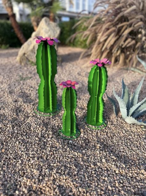 PRICES MAY VARY. Buy it individually or as a set. Small is ONE cactus of 9x11x6, medium is ONE cactus of 12x12x7, large is ONE cactus of 15x15x8. PICTURE SHOWS ALL THREE SIZES, HOWEVER IT IS SOLD INDIVIDUALLY. Cactus Metal Yard Art 100% handmade. Cactus decorations perfect to decorate your yard or house all by yourself. They are weather resistant (waterproof, rust-proof) No tools needed to assembly. These cactus plants are so convenient and can be placed anywhere you desire. Agave metal plants l Cactus Crafts, Pool Garage, Beer Decorations, Mexican Garden, Living Room Game Room, Welding Ideas, Bar Living Room, Agave Plant, Outdoor Display