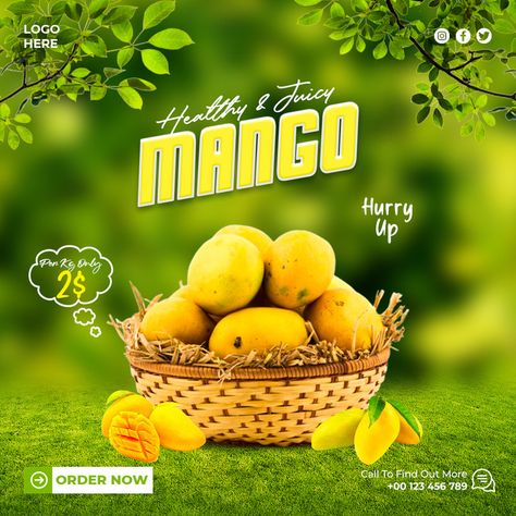 Mango fruits social media post and instagram banner template design#pikbest#templates Summer Fruit Juice, Shop Banner Design, Coffee Poster Design, Food Web Design, Digital Advertising Design, Food Template, Instagram Advertising, Instagram Banner, Wedding Album Design