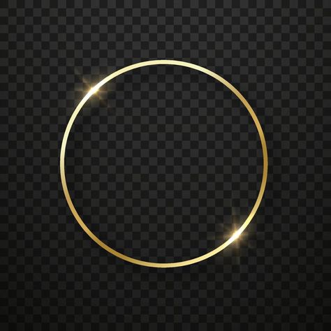 Golden Round Frame, Golden Circle Frame, Hair Poster Design, Transparent Ring, Light Circle, Hair Poster, Frame Circle, Round Border, Instagram Feed Layout