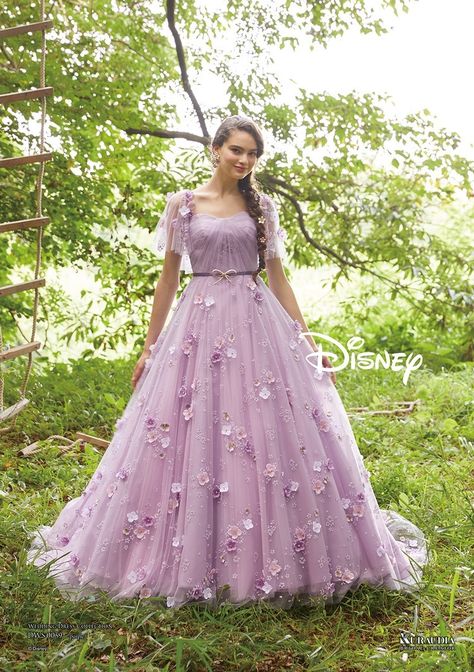 Disney Wedding Dress Collection, Rapunzel Wedding Dress, Disney Princess Inspired Dresses, Gown Dress Design, 50 Aesthetic, Fairy Gown, Fairy Prom Dress, Rapunzel Dress, Fairytale Gown