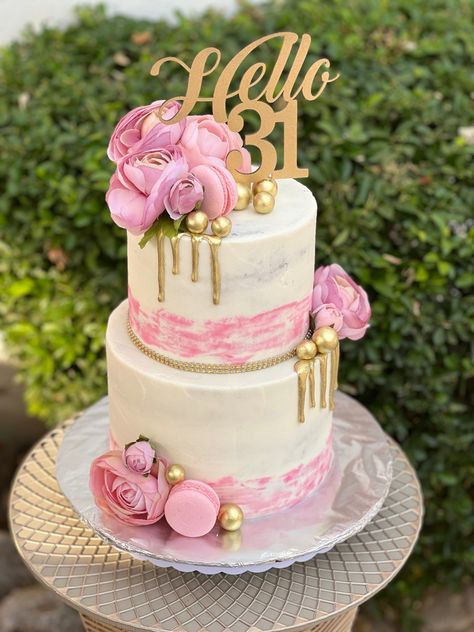 Three Tier Pink Birthday Cake, Pink And White 2 Tier Birthday Cake, 2 Tier Debut Cake, Two Tier Birthday Cake For Women, Two Tier Pink Birthday Cake, Pink 2 Tier Birthday Cake, Two Tire Cake Design, 2tier Cake Design, 60th Birthday Cake Design