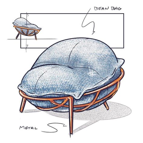 YD Spotlight: Nicholas Baker’s Chair Sketch Challenge Pt.2 | Yanko Design Chair Sketch, Chair Drawing, Hanging Chair From Ceiling, Furniture Sketch, Furniture Design Sketches, Wooden Adirondack Chairs, Interior Design Drawings, Interior Design Sketches, Interior Sketch