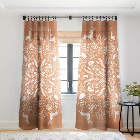 Pimlada Phuapradit Winter Forest 2 Single Panel Sheer Window Curtain - Deny Designs : Target Boho Curtains Living Room, Curtains Rods, Damask Curtains, Boho Dining Room, Sheer Window Curtains, Dining Room Curtains, Boho Curtains, Curtain Patterns, Curated Design