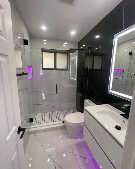 Bathroom Ideas Led Lights, Bedroom With Bathroom, Bath Aesthetic, Future Apartment Decor, Cute Home Decor, Modern Apartment, Design Your Dream House, House Room, Tiny House Design