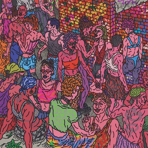 With thick “bumpy” lines Clémence Mira recreates the sweaty hedonism of raving Rave Illustration, Tiny Sunglasses, Rave Art, Creative Careers, Lo Fi, Its Nice That, Everything Is Awesome, Digital Art Illustration, Beautiful Moments