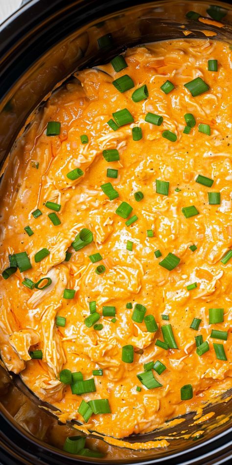 Slow Cooker Buffalo Chicken Dip – Chasety Slow Cooker Buffalo Chicken Dip, Slow Cooker Buffalo Chicken, Pre Cooked Chicken, Vegetable Platter, Chicken Dip, Sliced Baguette, Chicken Dips, Holiday Side Dishes, Buffalo Chicken Dip