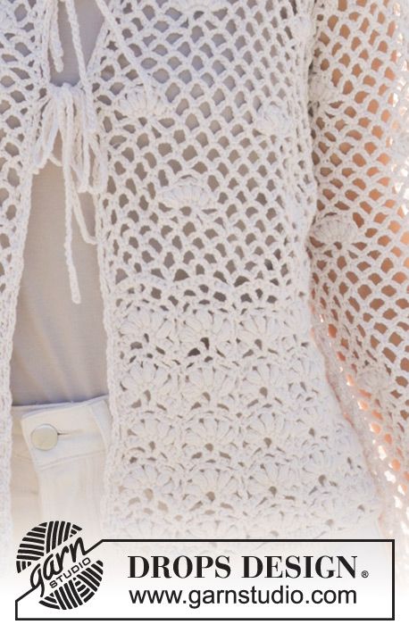 Crocheted Jacket, White Coverup, Crochet Cardigan Free, Knit Clothing, Magazine Drops, Gilet Crochet, Crochet Cardigans, Pull Crochet, Knit Wear