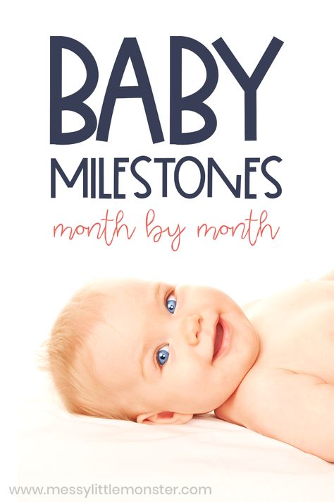 2-3 Month Old Milestones, One Month Old Post Ideas, 1 Year Milestones, Infant Milestones By Month, 1 Month Milestones, Newborn Milestones Monthly, One Month Milestones Baby, 8 Month Milestones Baby, 7 Month Baby Milestones