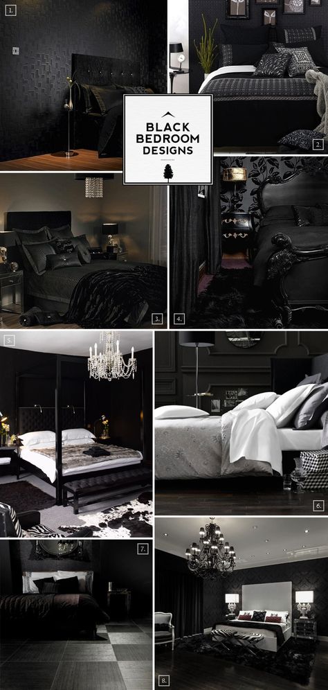 Black bedroom designs.. classic isnt it! Tak gloomy kan. Lets do it Black And White Bedroom, Black Bedroom Design, Black Rooms, Wood Office, Dark Bedroom, Slaap Lekker, Black Room, Black Bedroom, Bedroom Black