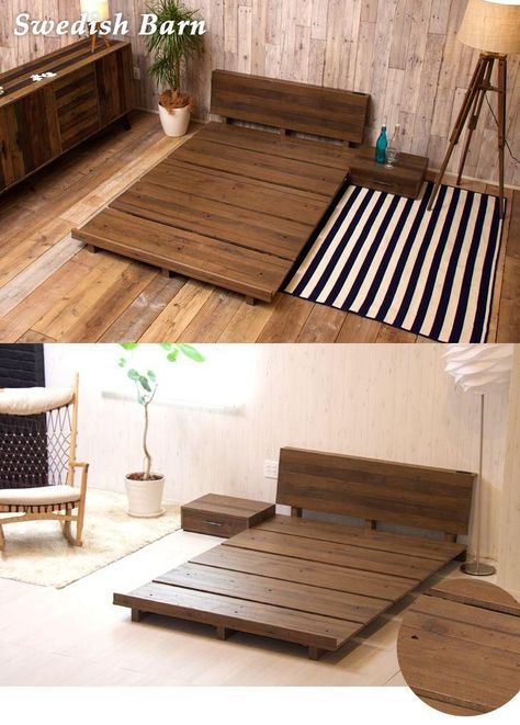 Diy Platform Bed, Minimalist Bed, Bed Frame Design, Wooden Bed Design, Simple Bed, House Furniture Design, Bedroom Bed Design, Bed Furniture Design, Bedroom Furniture Design