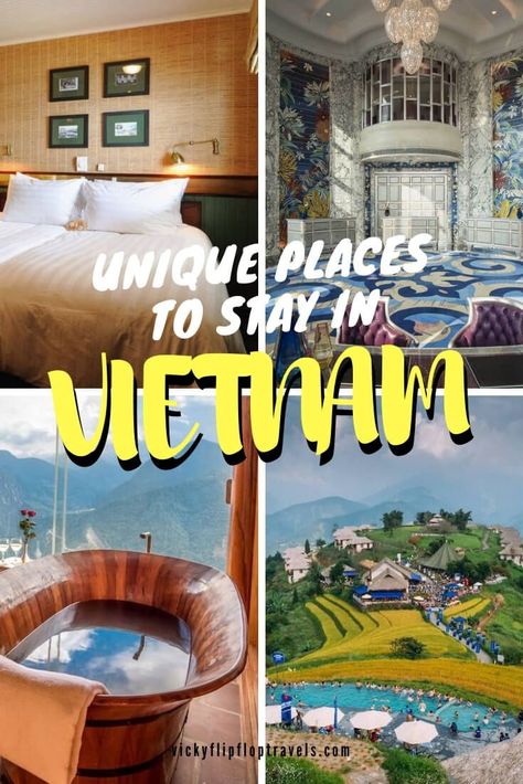 Coolest places to stay in Vietnam. From eco lodges to 6-star hotels, here's the best and most unusual accommodation you'll find in Vietnam to ensure you have an awesome holiday. | Vicky Flip Flop Travels #vietnam #travelvietnam #lovevietnam #uniquetravel #accommodation Traveling Pictures, Vietnam Vacation, Vietnam Hotels, Vietnam Backpacking, Eco Lodges, Vietnam Voyage, Vietnam Travel Guide, Travel Destinations Asia, Asia Travel Guide