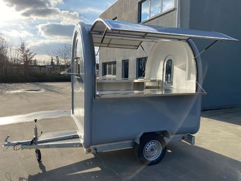 Mini Food Truck trailers from $4970 exw. - Karpatia Trucks Crepe Food Truck, Small Food Trailer, Mini Food Truck, Crepe Food, Foodtrucks Ideas, Coffee Trailer, Mobile Food Cart, Food Truck For Sale, Mobile Food Trucks