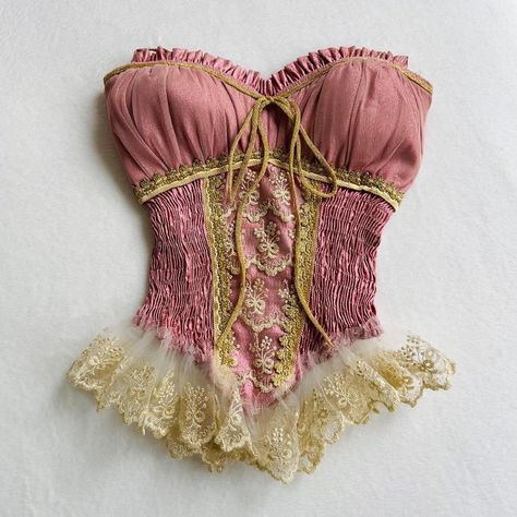 Corset Top Outfits, Royal Pink, Fairy Clothes, Fairy Fashion, Bustier Top, Vintage Lingerie, Corset Style, Dream Clothes, Looks Vintage