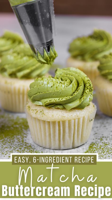 Matcha Frosting, Green Tea Cupcakes, Matcha Cupcakes, Cake Matcha, Tea Cupcakes, Matcha Green Tea Recipes, Matcha Dessert, Tea Cup Cake, Matcha Cake