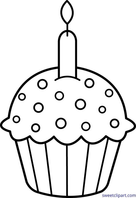 Cupcake Outline, Candle Clipart, Cupcake Coloring Pages, Happy Birthday Coloring Pages, Cupcake Clipart, Cupcake Drawing, Disney Princess Colors, Disney Princess Coloring Pages, Birthday Coloring Pages