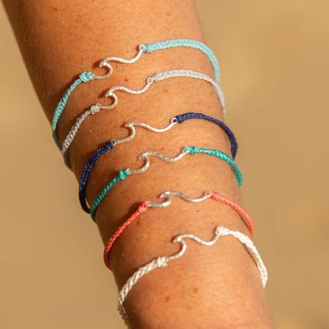 Surfergirl Style, Surf Bracelet, Improve Confidence, Coral Aqua, Thread Bracelet, Surfer Bracelets, Wave Bracelet, Rose Gold Charms, Ocean Jewelry