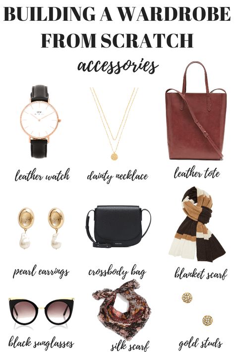 How To Look Chic On A Budget, Look Expensive Capsule Wardrobe, Accessories Capsule Wardrobe, How To Wear Accessories, Capsule Wardrobe Bags, How To Style Accessories, How To Accessorize An Outfit, Capsule Accessories, Staple Accessories