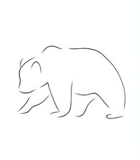 Minimalist Polar Bear Tattoo, Linework Bear Tattoo, Bear Standing Tattoo, Polar Bear Outline Tattoo, Minimalist Bear Tattoo Simple, Bear Small Tattoo, Small Animal Tattoos Simple, One Line Bear Tattoo, Minimal Bear Tattoo