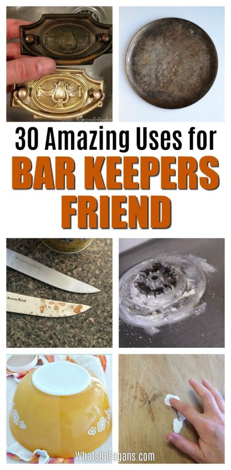 There seems to be an almost endless amount of Bar Keepers Friend uses! Read on to discover 30 special uses for Bar Keepers Friend all around your home, from cleaning stainless steel to glass to an acrylic tub and so much more! Bar Keepers Friend Uses, Barkeepers Friend, Cleaning Stainless Steel, Dusting Spray, Bar Keepers Friend, Bar Keeper, Cleaner Recipes, Washing Soda, Acrylic Tub