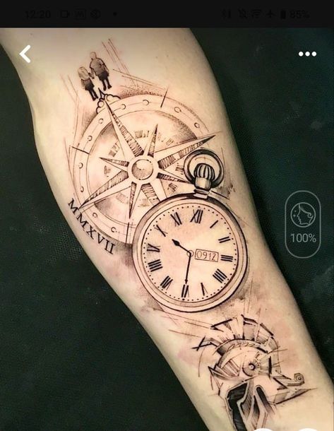 Christian Desktop Wallpaper Aesthetic, Christian Desktop Wallpaper, Viking Compass Tattoo, Watch Tattoo Design, Pocket Watch Tattoos, Compass Watch, Compass Tattoo Design, Yakuza Tattoo, Couples Tattoo Designs