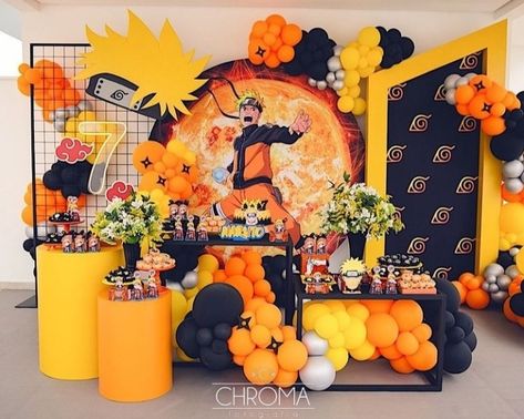 Naruto Balloon Decoration, Naruto Party Ideas Birthdays, Anime Baby Shower Ideas, Anime Themed Birthday Party, Naruto Themed Birthday Party, Naruto Birthday Party Ideas, Naruto Party Ideas, Naruto Birthday, Birthday Themes For Boys