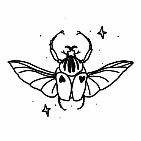 Tattoo Designs Printables, Small Bug Tattoo Ideas, Moth Stick And Poke, Simple Bug Drawing, Weevil Drawing, Bug Line Art, Cute Bug Tattoo, Junebug Tattoo, Cute Bug Drawing