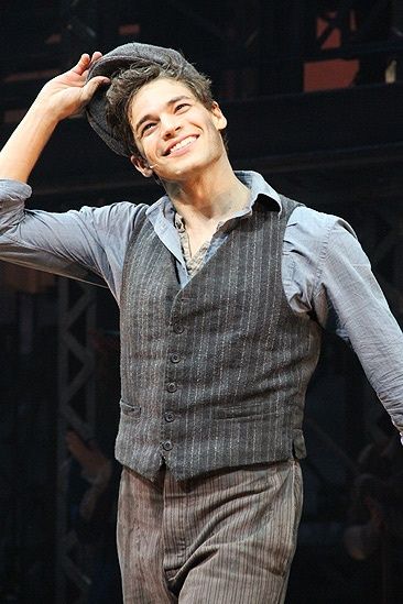 Jeremy Jordan as Jack Kelly in Newsies.  First at Paper Mill, soon on Broadway!! Yellow Collage, Jeremy Jordan, Jack Kelly, Neil Patrick, Theatre Geek, Paper Mill, Musical Plays, Theatre Nerds, Broadway Theatre