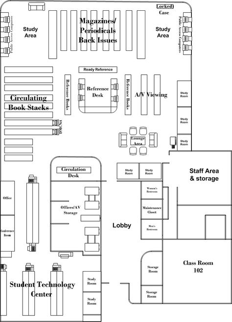 Library Design Architecture Plan Layout, Library Small, Library Floor Plan, Casa Feng Shui, Museum Flooring, Floor Plan Ideas, Public Library Design, Floor Plan Symbols, Small Library