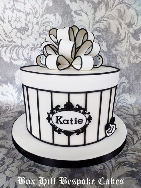 Gift Box Cake Ideas, Gift Cake Design, Burgundy Birthday Cake, Comic Cake Ideas, Cartoon Cake Design, Hat Box Cake, Comic Cake, Black And White Cake, Bespoke Cakes