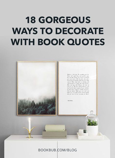 Check out these gorgeous and creative ways to display literary quotes throughout your home! Books Wall Display, Poem Display Ideas Art Projects, Literary Wall Art, Quote Display Ideas, Great Literary Quotes, Book Quote Wall Art, Reading Nook Wall Decor, Framed Quotes On Wall, Diy Quotes Wall Decor