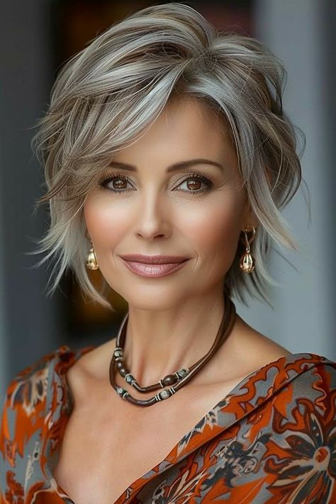 Pixie Hairstyles Medium Length, Short Messy Bob Hairstyles For Fine Hair, Cute Short Hair For Women, Best Short Haircuts For Fine Thinning Hair, Shorter Haircuts For Curly Hair, Short Hair Long On Top For Women, Over 60 Hairstyles For Women Round Faces, Hair Color For 60 And Over, Short Gray Hair Styles For Older Women