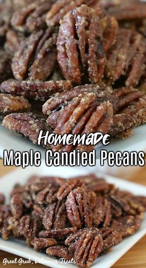 Homemade Maple Candied Pecans are an easy and delicious candied pecan recipe packed full of maple and brown sugar flavor. Candied Maple Pecans, Maple Nuts Recipe, Maple Pecan Candy, Maple Pecan Recipes, Glazed Nuts Recipe Maple Syrup, Maple Glazed Walnuts Recipe, Candied Pecans Maple Syrup, Maple Walnuts Candied, Maple Syrup Pecans