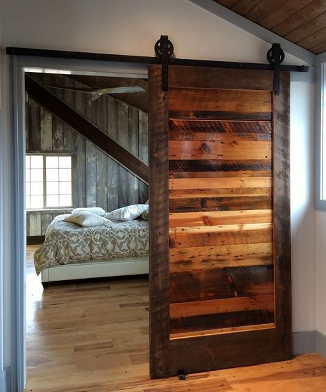 DIY:: Sliding Barn Door & Hardware- Easier than you think, & all for less than $100 ! Wood Barn Door, Smart Tiles, Wood Barn, Real Estat, Sliding Barn Doors, Doors And Hardware, Sliding Barn Door Hardware, Interior Barn Doors, Barn Doors Sliding