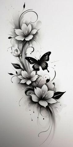 Rose Tattoo Design For Women Arm, Roses Tattoo Design For Women, Rose With Butterfly Tattoo For Women, Flowers With Butterfly Tattoo, Butterfly Flower Tattoo Design, Flowers And Butterflies Tattoos, Rose And Butterfly Tattoo Design, Rose Flower Tattoo Designs, Butterfly And Flower Tattoo Designs