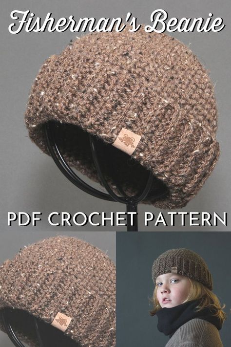 Man Hat Crochet Pattern Free, Crochet Men’s Toque, Fisherman’s Beanie Crochet, Fisherman Hat Crochet Pattern, Free Crochet Toque Patterns, Crochet Wool Hat Free Pattern, Crochet Toque Pattern, Crochet Hats Men, Men’s Crochet Hat Free Pattern