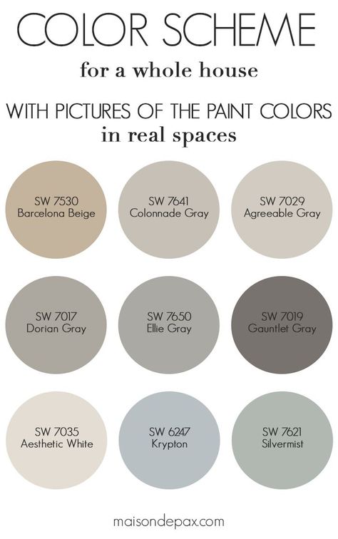 Best Neutral Gray and Greige Paint Colors: In this blog post, I'm sharing which paint colors I used in my home for neutral, bright home decor style! You can see real rooms and spaces featuring these paint colors to decide if it's the choice for your home. #paintcolor #paint Modern Farmhouse Paint Colors, Kitchen Ikea, Mindful Gray, Dover White, Farmhouse Paint Colors, Farmhouse Paint, Revere Pewter, Farm House Colors, Paint Color Schemes