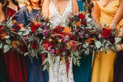 Fall Jewel Tone Wedding Bouquet, Jewel Tone Wedding Florals, Idyllwild Wedding, Anthropologie Wedding Decor, Dark Jewel Tone Wedding, Jewel Tone Wedding Decor, Jewel Tone Wedding Theme, Jewel Tone Wedding Colors, Jewel Tone Bridesmaid