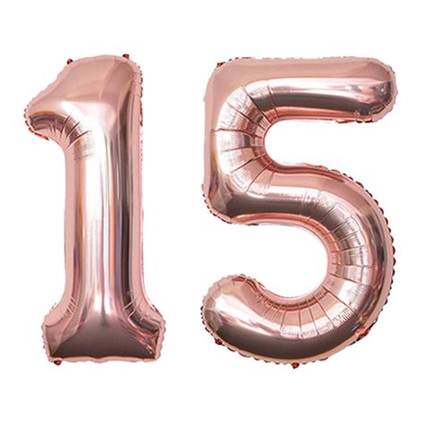 PRICES MAY VARY. ✔Number 15 Balloon. ✔32 Inch Rose Gold Balloons. ✔Made from Aluminum Foil. ✔The balloons are shipped flat. The number balloon could self seal after inflate. ✔Number 15 Mylar Balloons are perfect for decorating a birthday party or 15th anniversary decorations. Features:   You can combine these number balloons with other balloons for wedding, celebration, holiday, birthday, party activities.     Balloon Material: Aluminum Foil.   Balloon Color: Rose Gold.   Balloon Size: 32 Inch. 15 Number Aesthetic, 15 Aesthetic Number, 15 Balloons, Hanging Balloons, Fifteenth Birthday, Number 15, Rose Gold Balloons, Anniversary Event, Birthday Letters