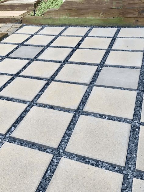 How To Build A Concrete Paver Patio: In Your Backyard Story - Artsy Pretty Plants Concrete Paver Patio, Concrete Edging, Best Space Heater, Concrete Stepping Stones, Using A Paint Sprayer, Backyard Movie, Patio Tiles, Concrete Pavers, Concrete Crafts